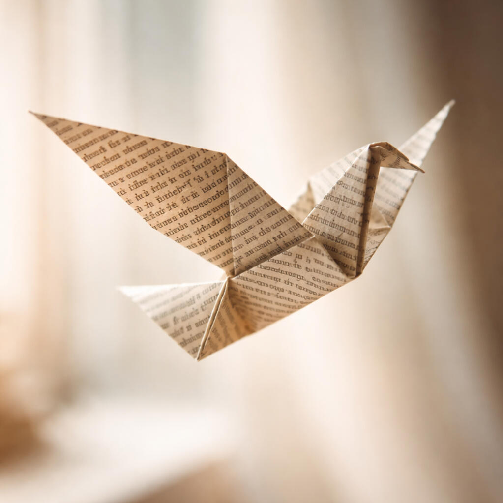 Paper crane symbolizing a region shaping its future story and opportunities in the Whakatāne district
